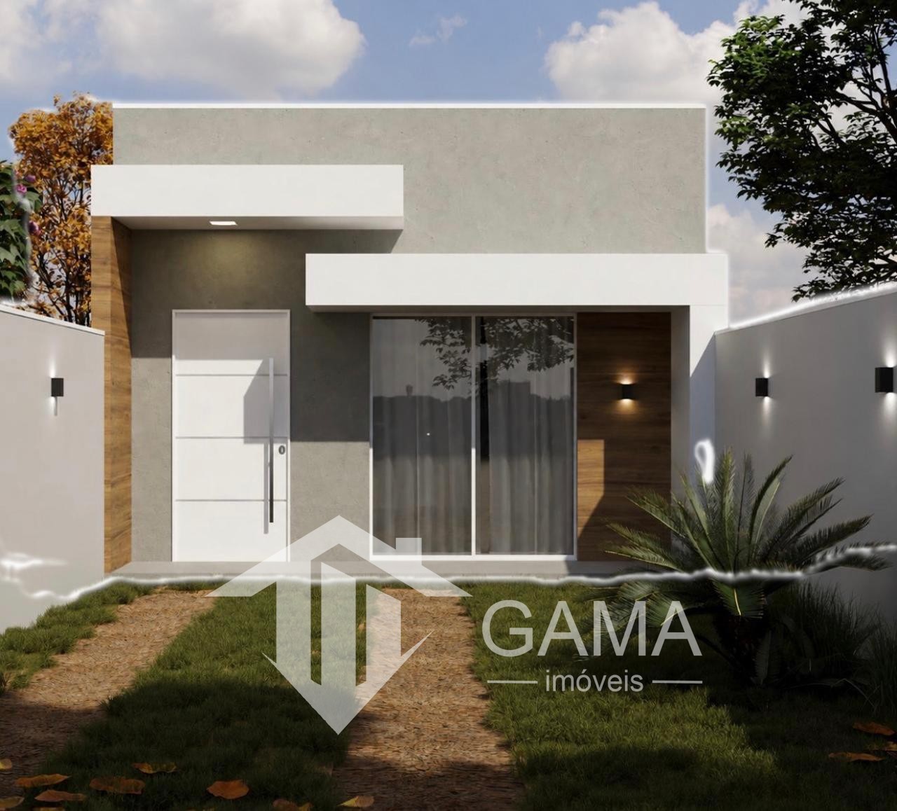 Casa moderna na planta 